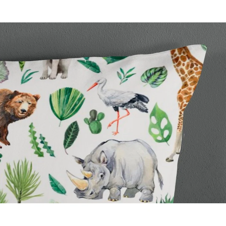 good morning Babybettwäsche Samba, Renforcé, 2 teilig, 100% Baumwolle, 120x150, Reißverschluss, Wendeoptik, Baby, Tier, Grün – Bild 2