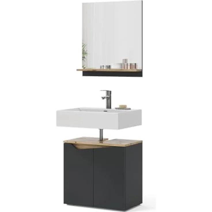 Badmöbel-Set Marelle Anthrazit 2 Teile Vicco – Bild 8