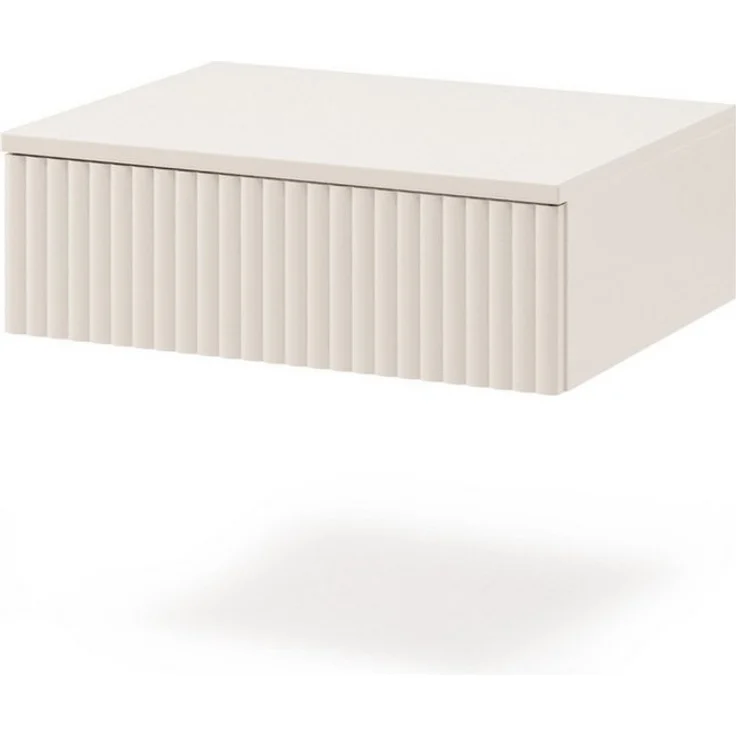 Beautysofa Nachttisch SOFT Hängend, Rillenfronten mit Push-to-Open (In der trendigen Farbe Kaschmir), Breite: 50 cm – Bild 2