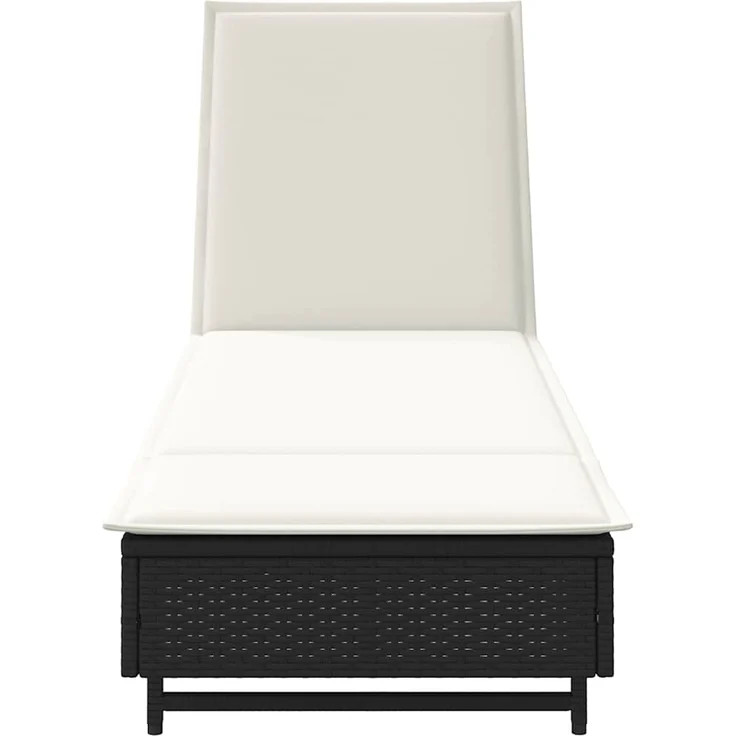 vidaXL Sonnenliege mit Rollen und Auflage Schwarz Poly Rattan 4104033 – Bild 5