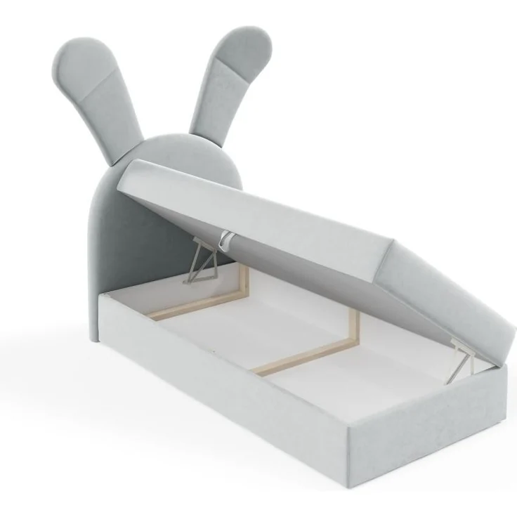 Kinderbett Polsterbett Bett MATILDA 100x200cm in Stoff Magic Velvet Grau – Bild 3
