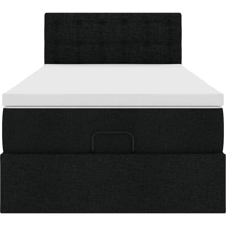 vidaXL Ottoman-Bett mit Matratze Schwarz 100x200 cm Stoff 3311603 – Bild 5