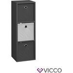 Vicco Raumteiler Standregal Bücherregal Anthrazit Büroregal Hylda mit Faltboxen