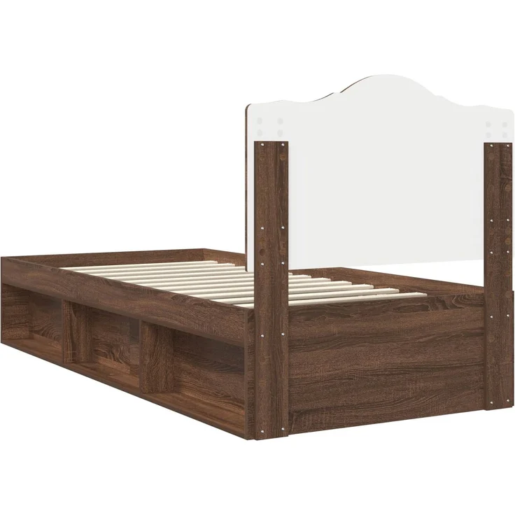 vidaXL Bettrahmen Braun Eichen-Optik 90 x 190 cm Massives Kiefernholz 3413368 – Bild 8