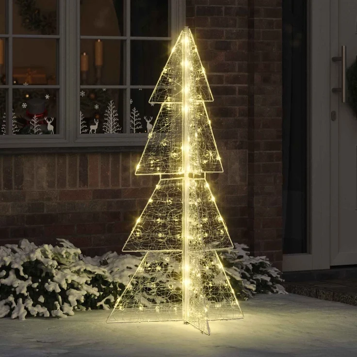 vidaXL Weihnachtsbaum Warmes Weiß 150 cm Acryl 160 LEDs 42019206 – Bild 1
