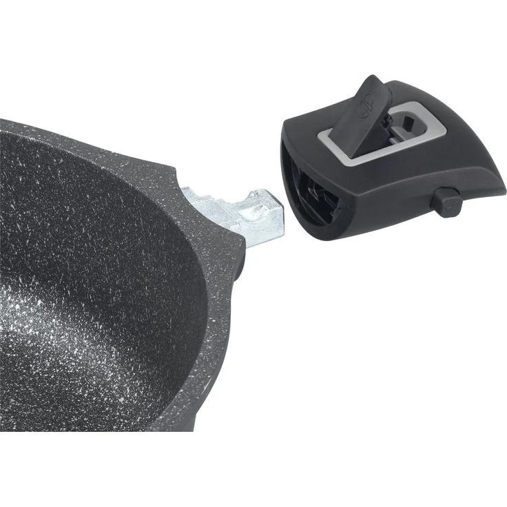 GSW Topf-Set Easy Click, Aluminiumguss (Set, 6-tlg, 1x Kochtopf Ø 20 cm, 1x Kochtopf Ø 24 cm, 1x Stielkasserolle Ø 16 cm), Induktion – Bild 3