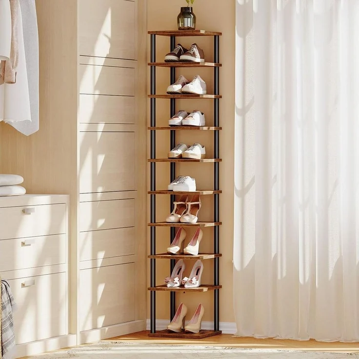 Hoobro Schuhregal, 10-lagiges Eck-Schuhregal, schmaler Schuhständer – Bild 3