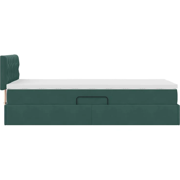 vidaXL Aufbewahrungsbett mit Kopfteil Dunkelgrün 90 x 190 cm Samt 3370788 – Bild 10