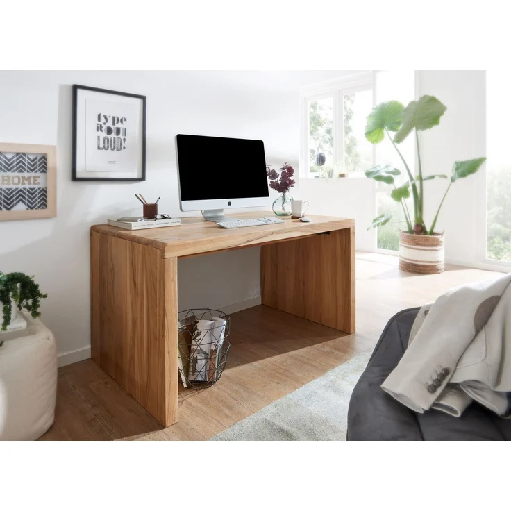 Schreibtisch >BOHA< in Akazie, Massivholz - 160x76x80cm (BxHxT) – Bild 3