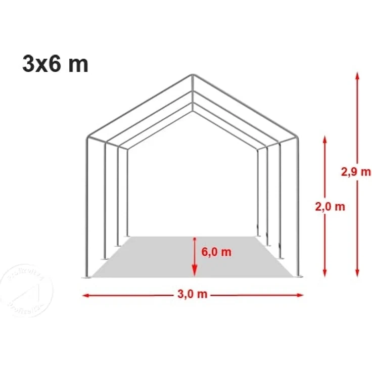 TOOLPORT Lagerzelt 3x6 m Zelthalle Unterstand Weidezelt PVC Plane 700 N wasserdicht in weiß – Bild 10