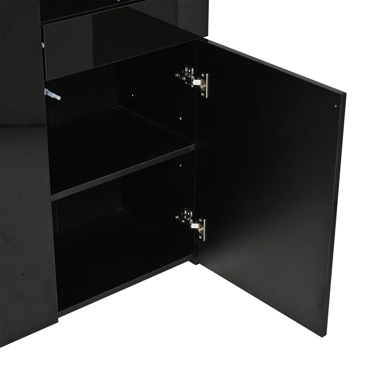 Vitrine 70 x 35 x 180 cm aus Spanplatte und gehärtetem Glas mit LED-Beleuchtung – Bild 10