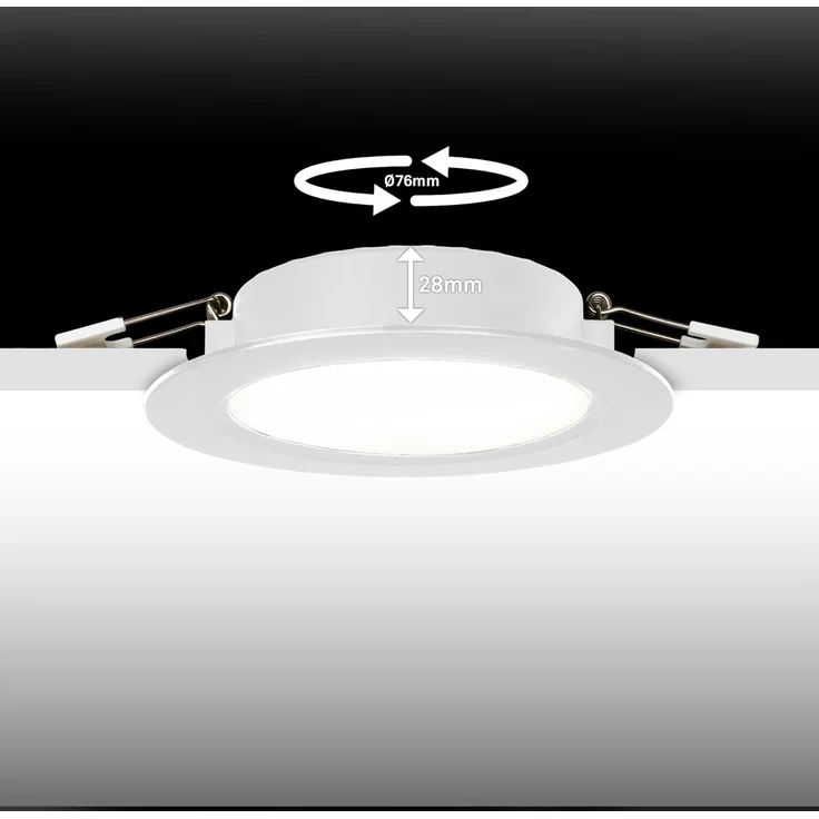 Briloner LED Einbauleuchte Jeft 3er Set 3x 3W, 330lm Kunststoff weiß – Bild 5