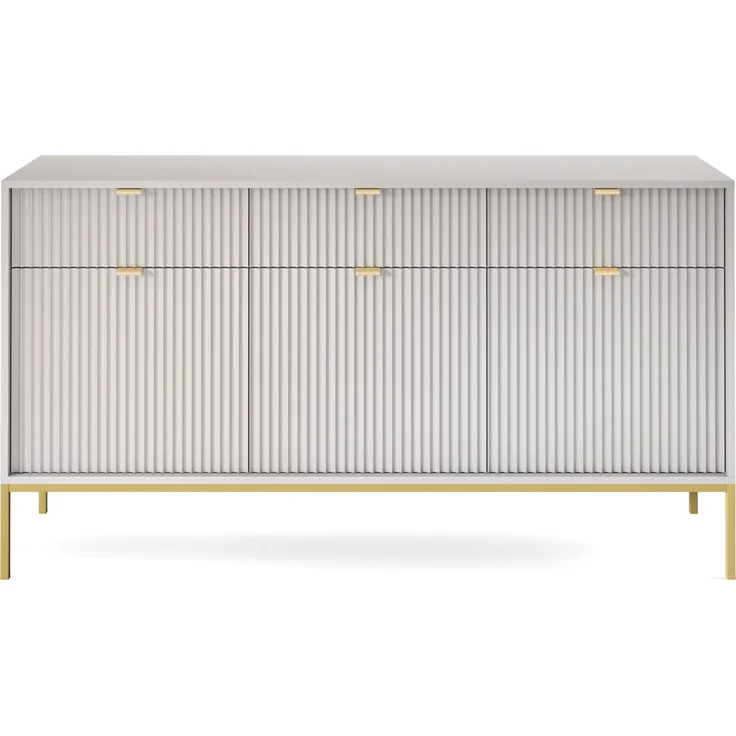 Selsey 'Vellore' Sideboard 3-türig, grau mit goldfarbenem Gestell, 83 x 154 x 39 cm – Bild 5