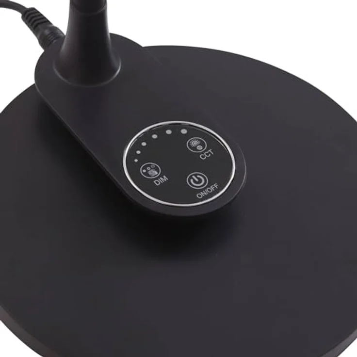 Lindby Valtaria, dimmbare LED Tischlampe aus Kunststoff mit Touchdimmer, schwarz – Bild 8