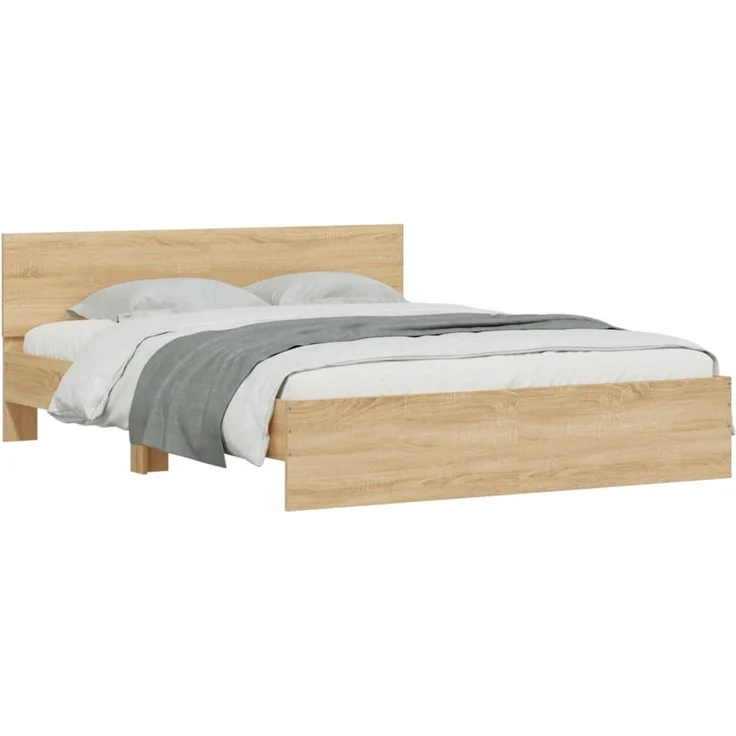 vidaXL Bettgestell mit Kopfteil Sonoma-Eiche 140x200 cm 3207485 – Bild 3