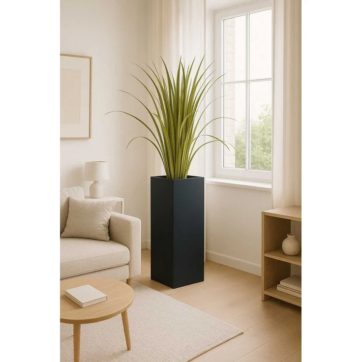 VIVANNO Pflanzkübel Zink BLOCK Säule - Anthrazit Matt (1 St), 40 x 40 x 100 cm – Bild 3