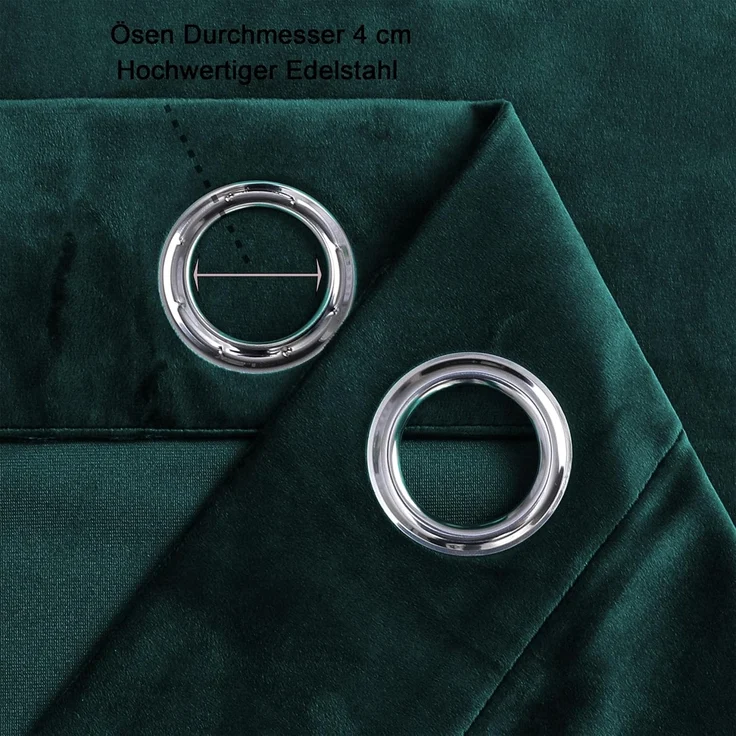 Haus und Deko Gardine Vorhang Ösen 140x175 cm Verdunkelung Samt weich blickdicht Gardine, Ösen (1 St), Polyester – Bild 3