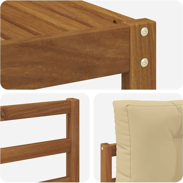 vidaXL Outdoor-Sofagarnitur 4 stk. 4-Sitzer Natur und Beige 3367391 – Bild 5
