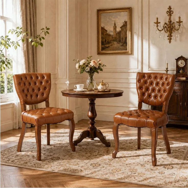 HomeMiYN Esszimmersessel (Set), Esszimmerstuhl Kunstleder Polsterstuhl modern, bis 120 kg – Bild 1