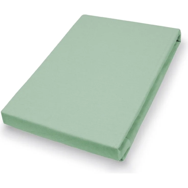 Hahn Haustextilien Jersey-Spannlaken Basic Größe 140-160x200 cm Farbe eukalyptus