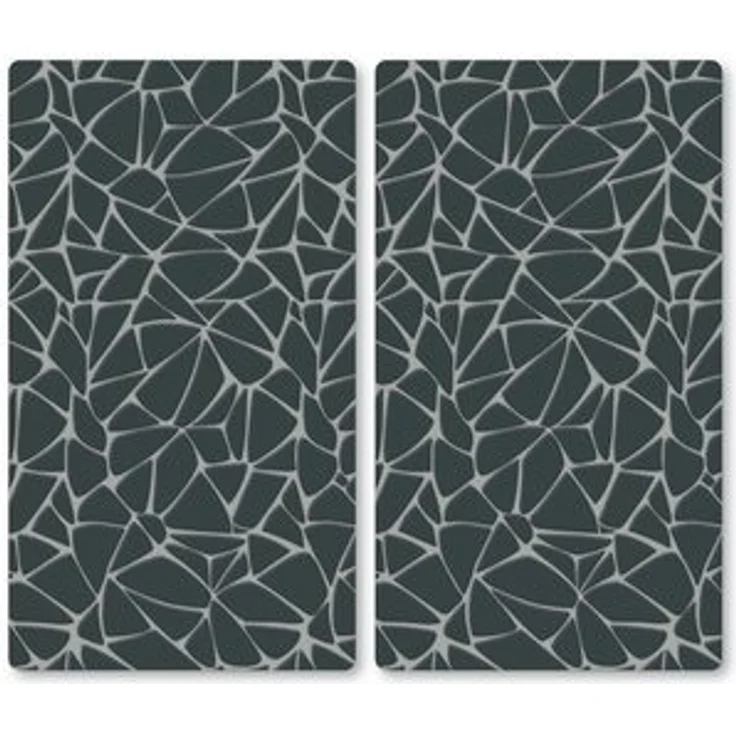 KESPER | Glasschneideplatte/Herdabeckplatte/Buffetplatte, Material: ESG-Sicherheitsglas, Maße: 50 x 28,5 cm, Stärke: 0,4 cm, Fußhöhe: 3 mm, Motivfolie: Mosaik Grau | 37535 13 – Bild 6