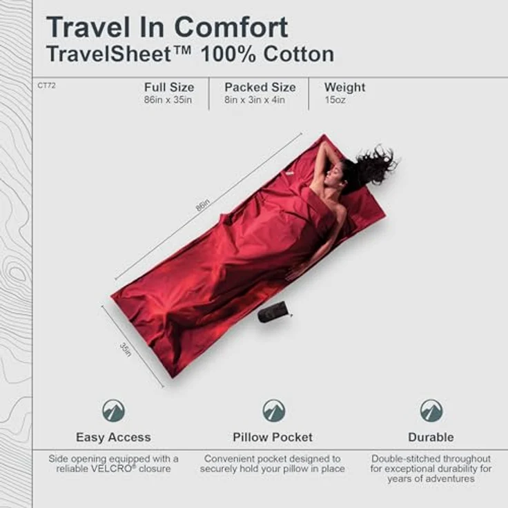 Cocoon Hüttenschlafsack Cocoon TravelSheet Baumwolle Hüttenschlafsack – Bild 5