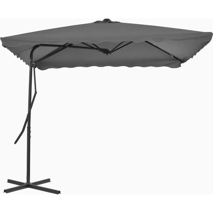 furnicato Sonnenschirm Eleganter 250x250x230 cm Anthrazit, UV-beständiger Gartenschirm mit 360° Drehfunktion und stabilem Kreuzfuß