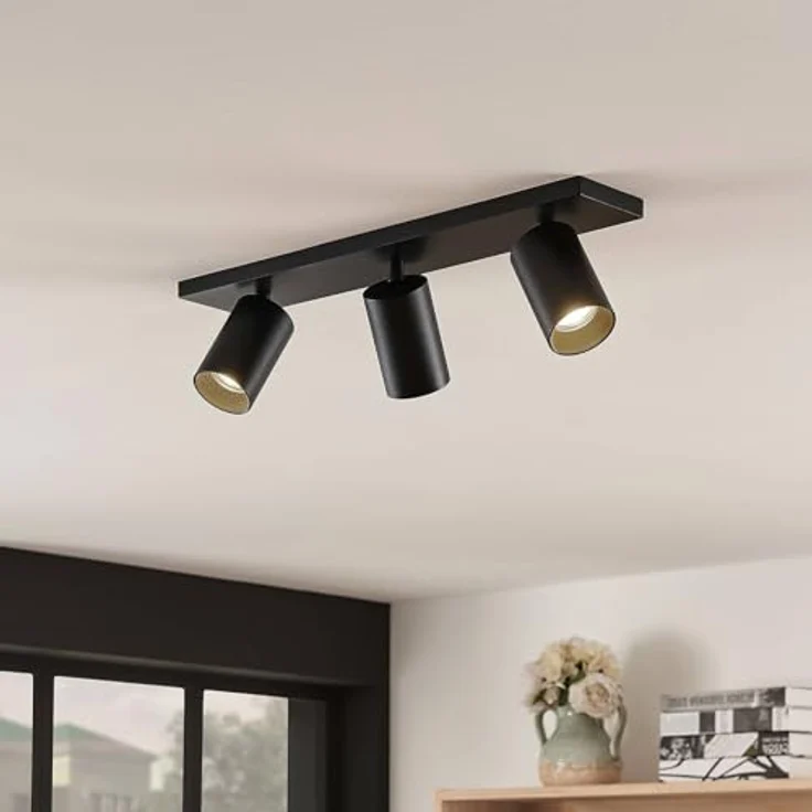 Arcchio Deckenlampe, Deckenspot 3x GU10, 350° drehbar, 90° schwenkbar, Aluminium schwarz, ohne Leuchtmittel – Bild 3