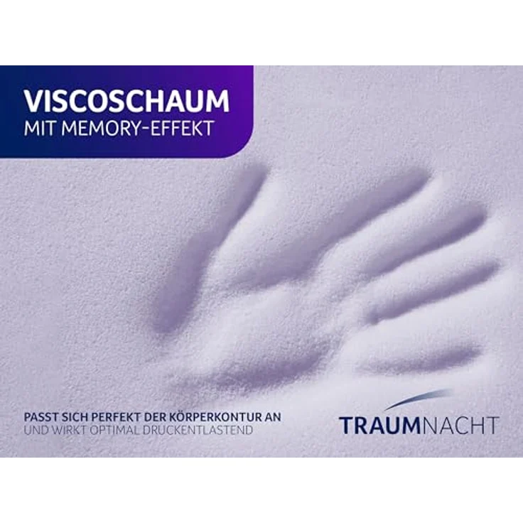 Traumnacht viscoelastischer orthopädischer Matratzentopper, mit Memory Foam Effek, Öko-Tex zertifiziert, 140x200 cm, produziert nach deutschem Qualitätsstandard – Bild 7