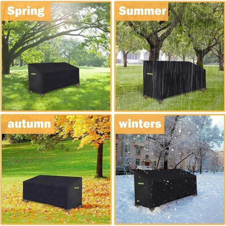 Schutzhülle Gartenbank 2/3 Sitzer Fluoreszierender Kordelzug Schwarz – Bild 7