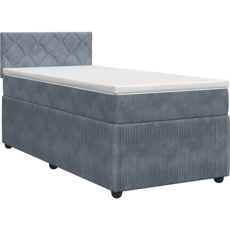 vidaXL Boxspringbett mit Matratze Dunkelgrau 80 x 200 cm Samt 3451572 – Bild 2