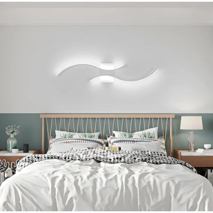 Goeco Wandleuchte Innen 80 cm 27W 3000 lm Moderne LED Wandleuchte Kaltlicht 6500K mit 2 Acrylglasröhren Wandleuchte Weiß für Schlafzimmer Wohnzimmer Treppe Küche – Bild 7