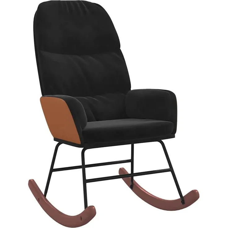 vidaXL Schaukelstuhl Schwarz Samt 4102627