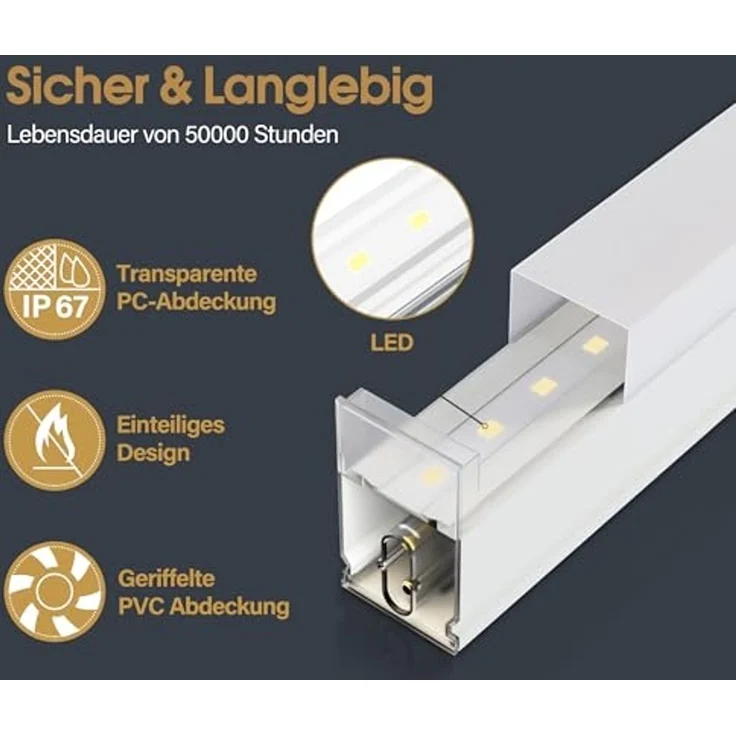 Barberpub Hexagon LED Garage Light, 68970LM 6500K Hexagon LED Beleuchtung für Werkstatt, Friseursalon, 14 Grid, LP005/nicht dimmbar, PVC-Rahmen – Bild 6