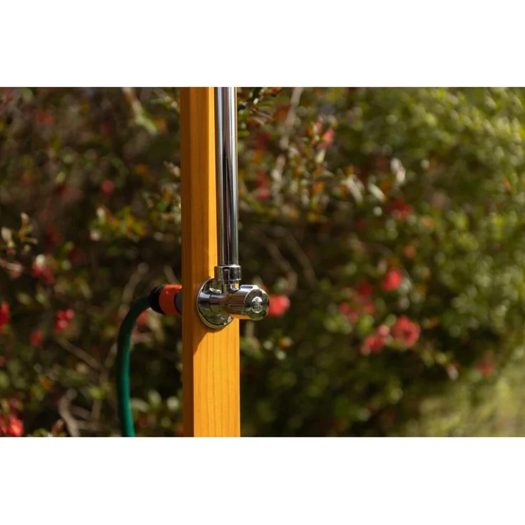 Gartendusche aus geöltem Kiefernholz mit verzinktem Eisen 75x75x221cm Dusche Garten – Bild 5
