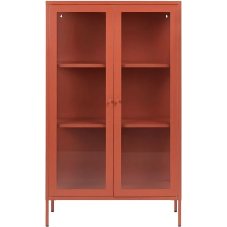 Vitrine mit Glastüren NASH Metall 90 cm Goldbraun – Bild 4