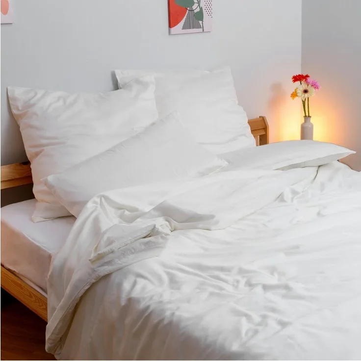 Wolkenfeld Kissenbezug Mako-Satin Baumwolle Kopfkissenbezug - Premium Kissenbezug, (1 Stück), Größe 80x80 und 40x80 cm, versteckter Reißverschluss