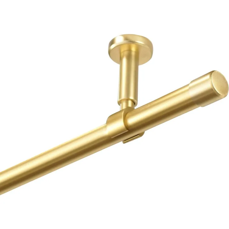 iso-design Gardinenstange Set zur Montage an der Decke mit 20 mm Durchmesser 1-läufig, Ø 20 mm, 1-läufig, Deckenmontage, geschraubt, Aluminium, Variabler Deckenabstand