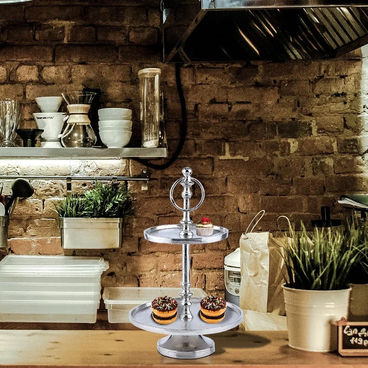 Marrakesch Orient & Mediterran Interior Etagere Etagen Etagere aus Aluminium Annika, Cupcake Ständer modern Tischdeko, Handarbeit – Bild 6