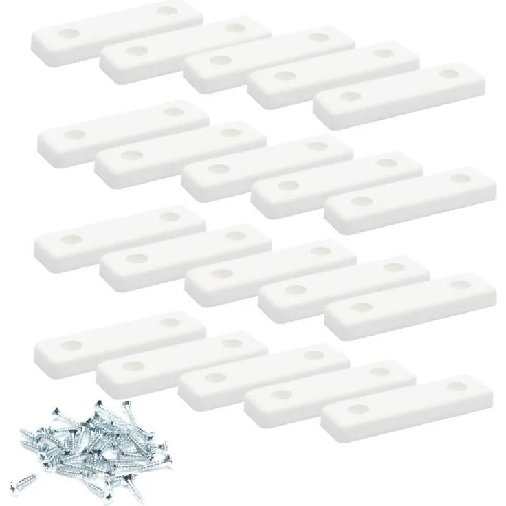 sossai® Möbelfuß Möbelgleiter in Weiß mit Schrauben, (20-St), 50x14x5mm