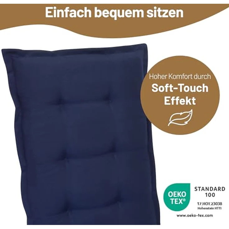 Herlag Hochlehnerauflage Valeria Gartenstuhlauflage für Hochlehner 123x50x7,5cm Muster, Gartenmöbelauflage Design-Edition – Bild 6