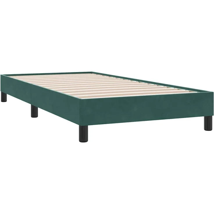 vidaXL Boxspringbett ohne Matratze Dunkelgrün 100x210 cm Samt 3315816 – Bild 7