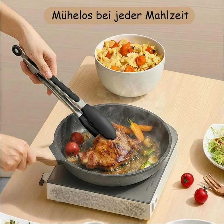 Diwzbyn Kochbesteck-Set Küchenhelfer Set 33tlg Silikon Kochbesteck Holzgriff Küchenutensilien (33-tlg) – Bild 4