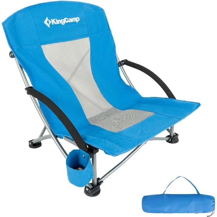 KingCamp Campingstuhl Strand Liege Stuhl Camping Klapp, Falt Sessel Niedrig Garten Stahl 136kg – Bild 1
