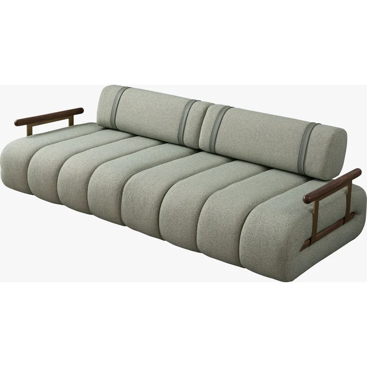 Sitzgruppe/Sofa Set - Wohnzimmergarnitur "Luccani" 3 Sitzer + Ecksofa + Mittelkonsole +1 Sitzer-White/Mintgrün – Bild 17