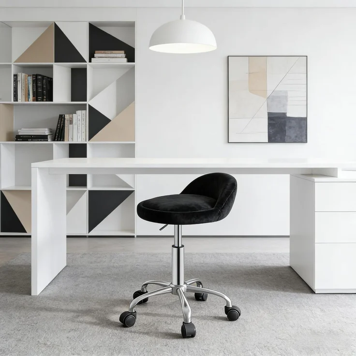 Praktische Bürostühle,Drehstühle,Friseurstühle,Stühle,Make-up Stühle(nur mit Bürostühlen)--Schwarz--30x30x65.5cm--YOUDENOVA – Bild 6