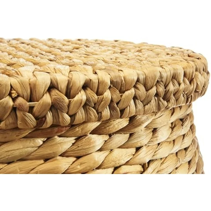 Kobolo Wäschekorb Aufbewahrungskorb aus Wasserhyazinthe mit Deckel (mit Deckel) – Bild 3