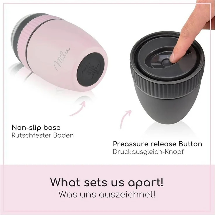 Milu Müslibox Müslibecher to go, isolierter Edelstahl Joghurtbecher für Müsli, rosa – Bild 4