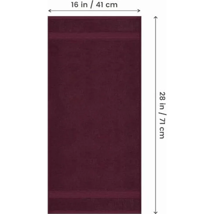 Utopia Towels Premium-Handtücher in Burgunderrot, 100% gekämmte, ringgesponnene Baumwolle, ultraweich und sehr saugfähig, 600 g/m², extra große Handtücher 40,6 x 71,1 cm, Hotel- und Spa-Qualität, 6 – Bild 2