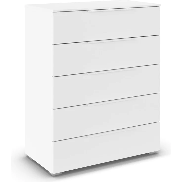 Rauch Möbel MYLORA, Kommode, Farbe Weiß, Maße 80x100x42 cm | Highboard, 5 Schubladen, Soft-Close-Funktion, passend für Modellserie MYLORA, für Schlafzimmer, Wohnzimmer, Flur